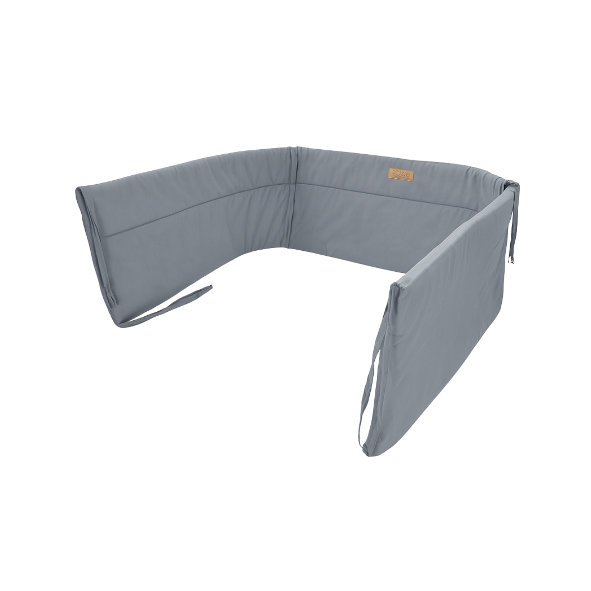 Bedomrander – CLASSIC Collectie – 180×30 cm – Ademend Katoen – Grijs – Beschermende Bedbumper met Striklinten