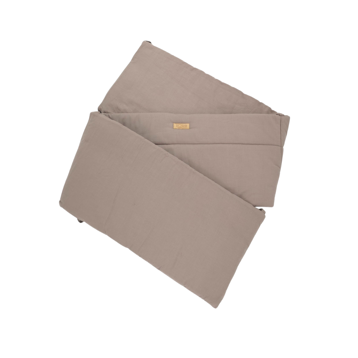 Bedomrander – CLASSIC Collectie – 180×30 cm – Ademend Katoen – Bruin – Beschermende Bedbumper met Striklinten