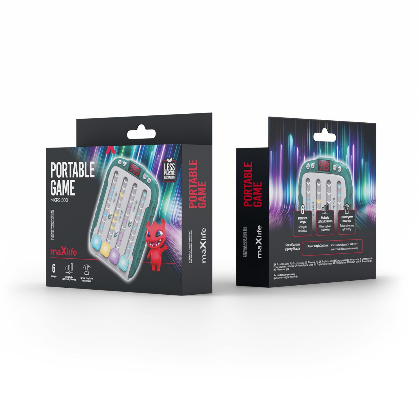 Maxlife MXPS-500 Interactieve Reflex Game – Licht & Geluid – 6 Moeilijkheidsniveaus – Educatief Sensorisch Speelgoed – Portable Skill Game