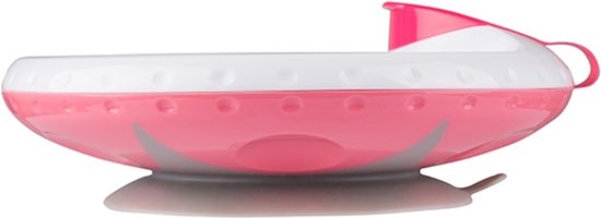 Roze warmhoudbord met zuignap