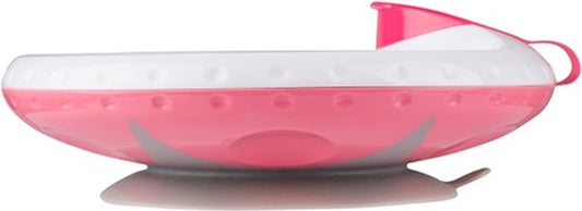 Roze warmhoudbord met zuignap