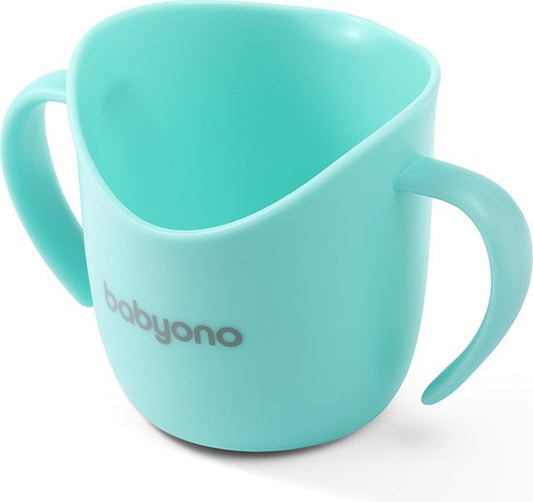 Turquoise oefenbeker met handgrepen