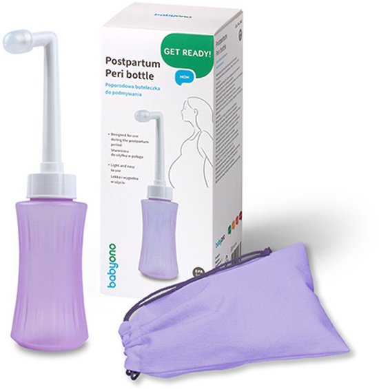 Peri bottle van 340 ml met gebogen sproeikop en opbergzakje