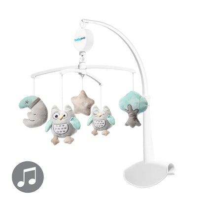 Muziekmobiel Uil Sofia van Babyono met opwindmechanisme