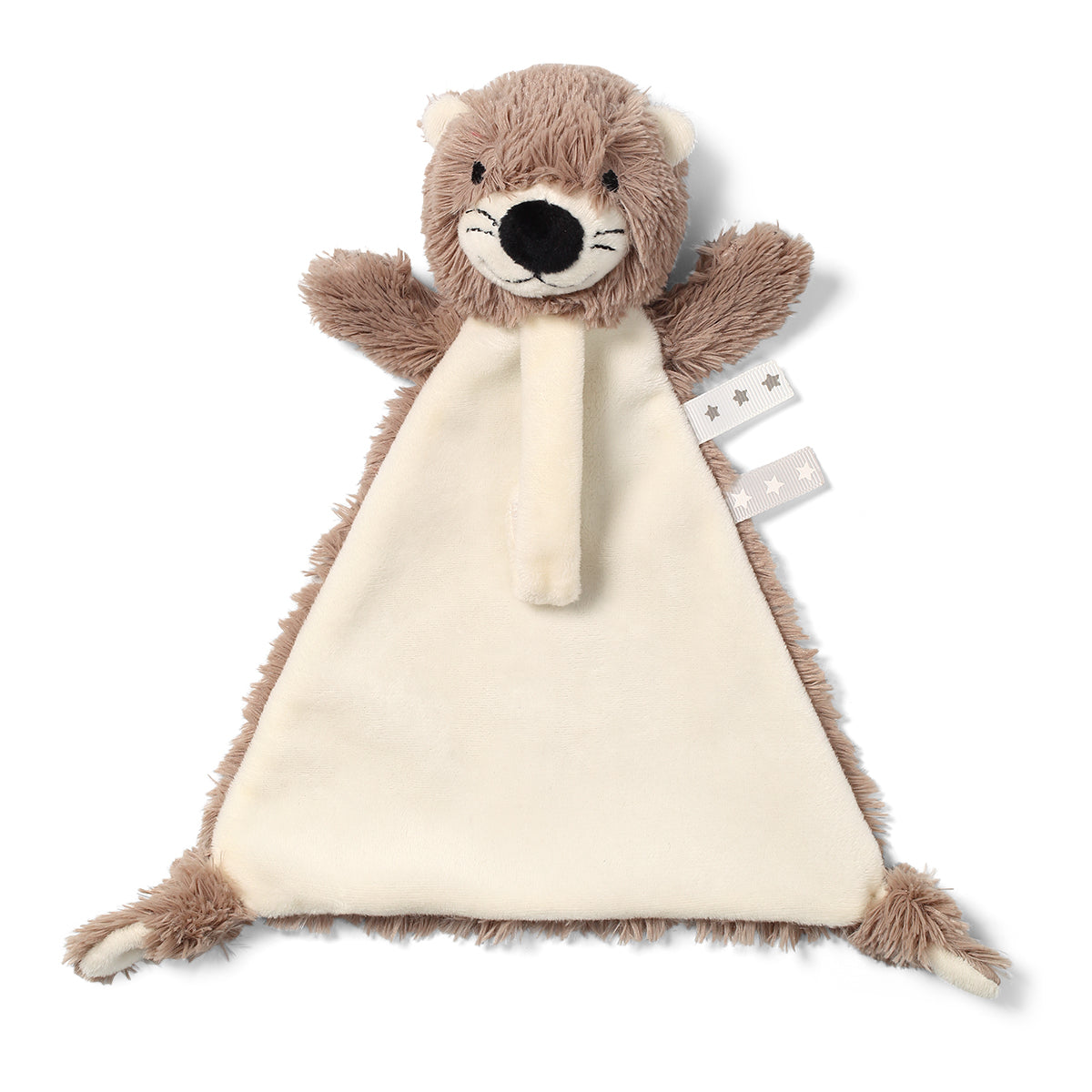 Speenknuffel Otter Maggie van Babyono met klittenband voor de fopspeen