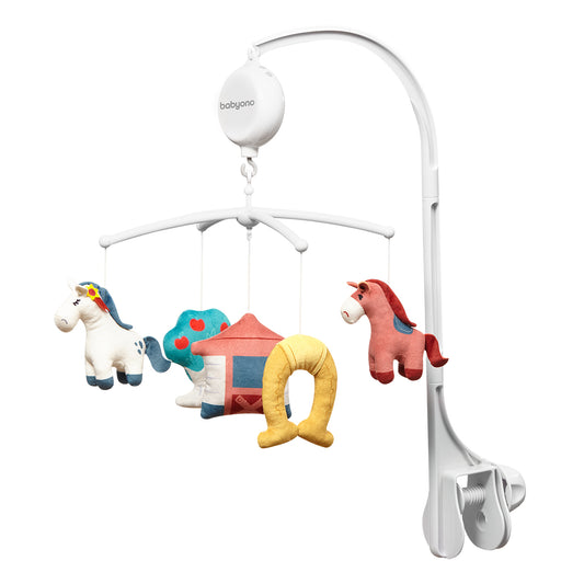 Muziekmobiel Paarden van Babyono voor boven het ledikant