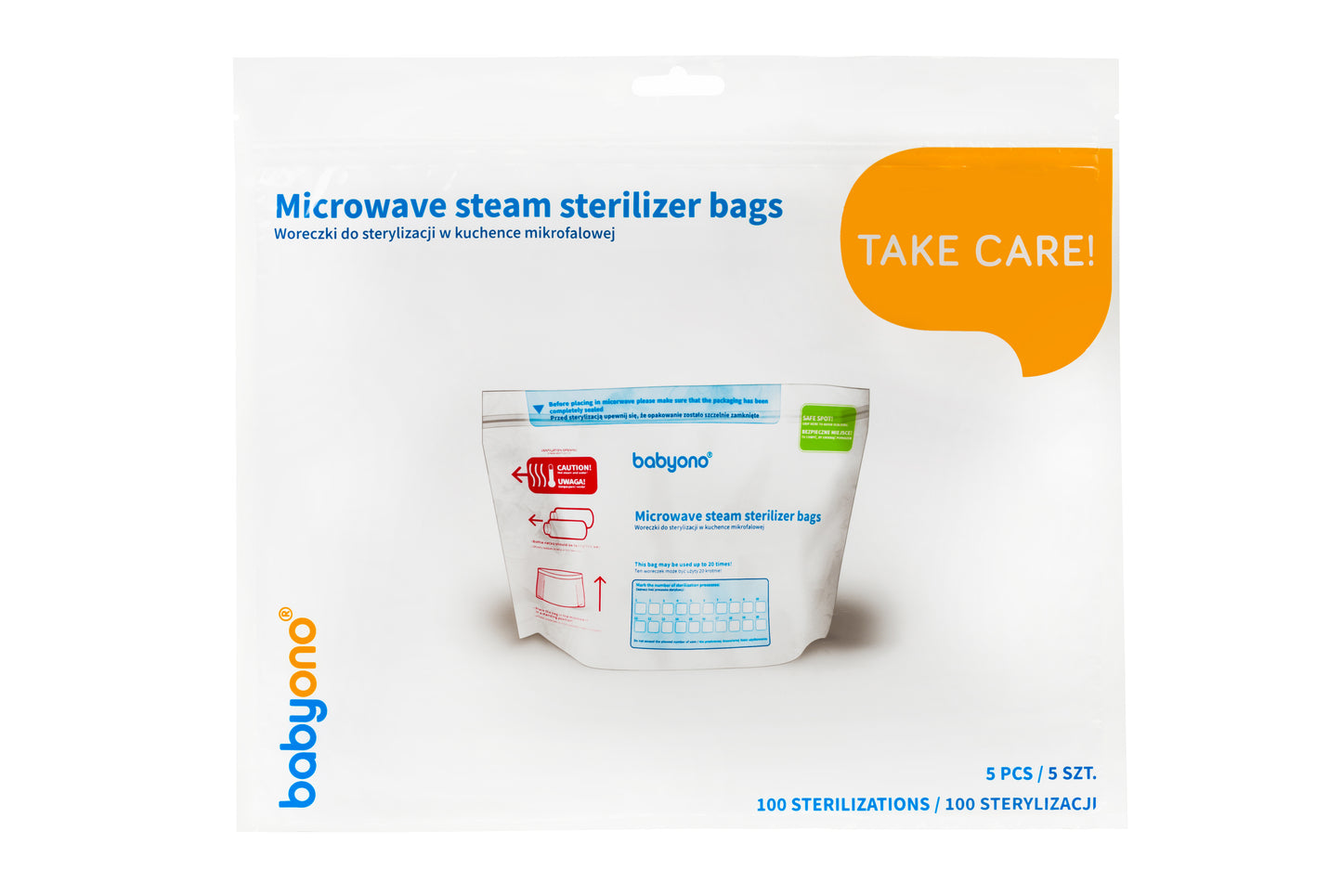 Magnetron sterilisatiezakjes van Babyono, 5 stuks