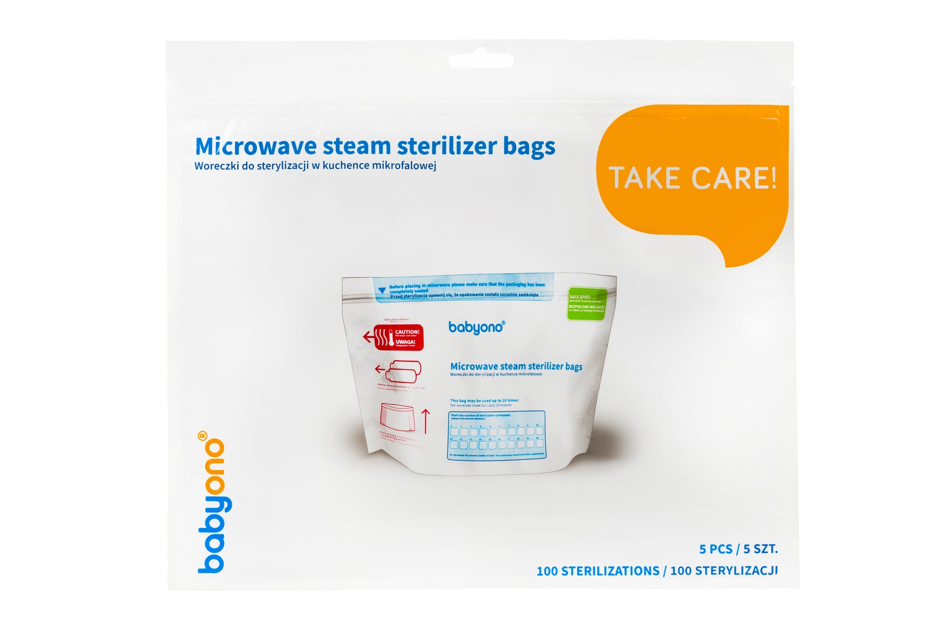 Magnetron sterilisatiezakjes van Babyono, 5 stuks