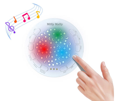 Milly Mally Milly Sheep knuffel met sterrenprojector, 10 slaapliedjes en white noise