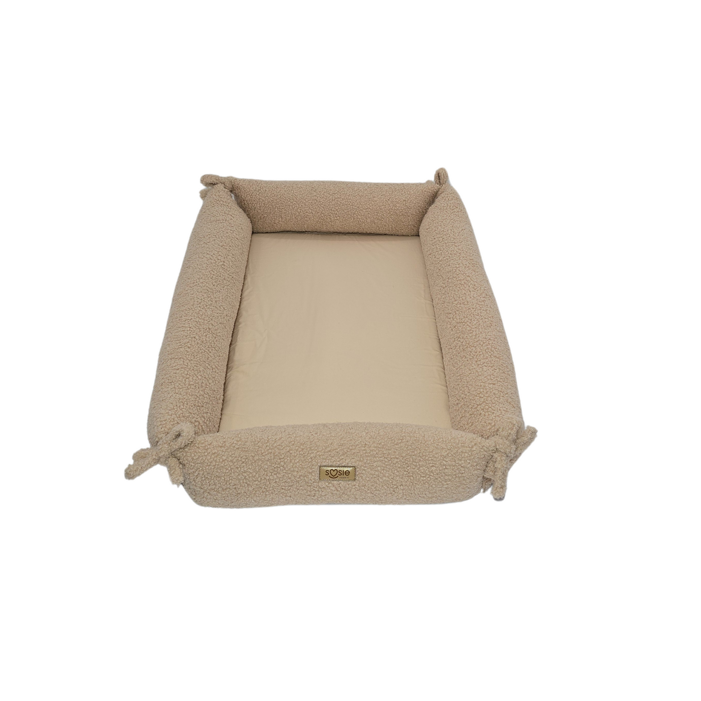 Soosie - Babynestje – Teddy Bounce + Beige Katoen - Speelmat