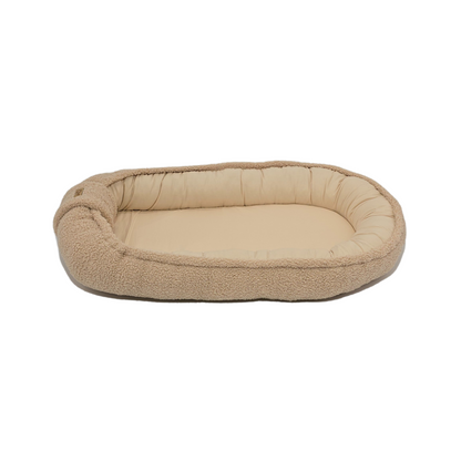 Soosie - Babynestje - Teddy Bounce Beige + Katoen - 80×46 cm - OEKO-Tex - Uitneembaar matrasje