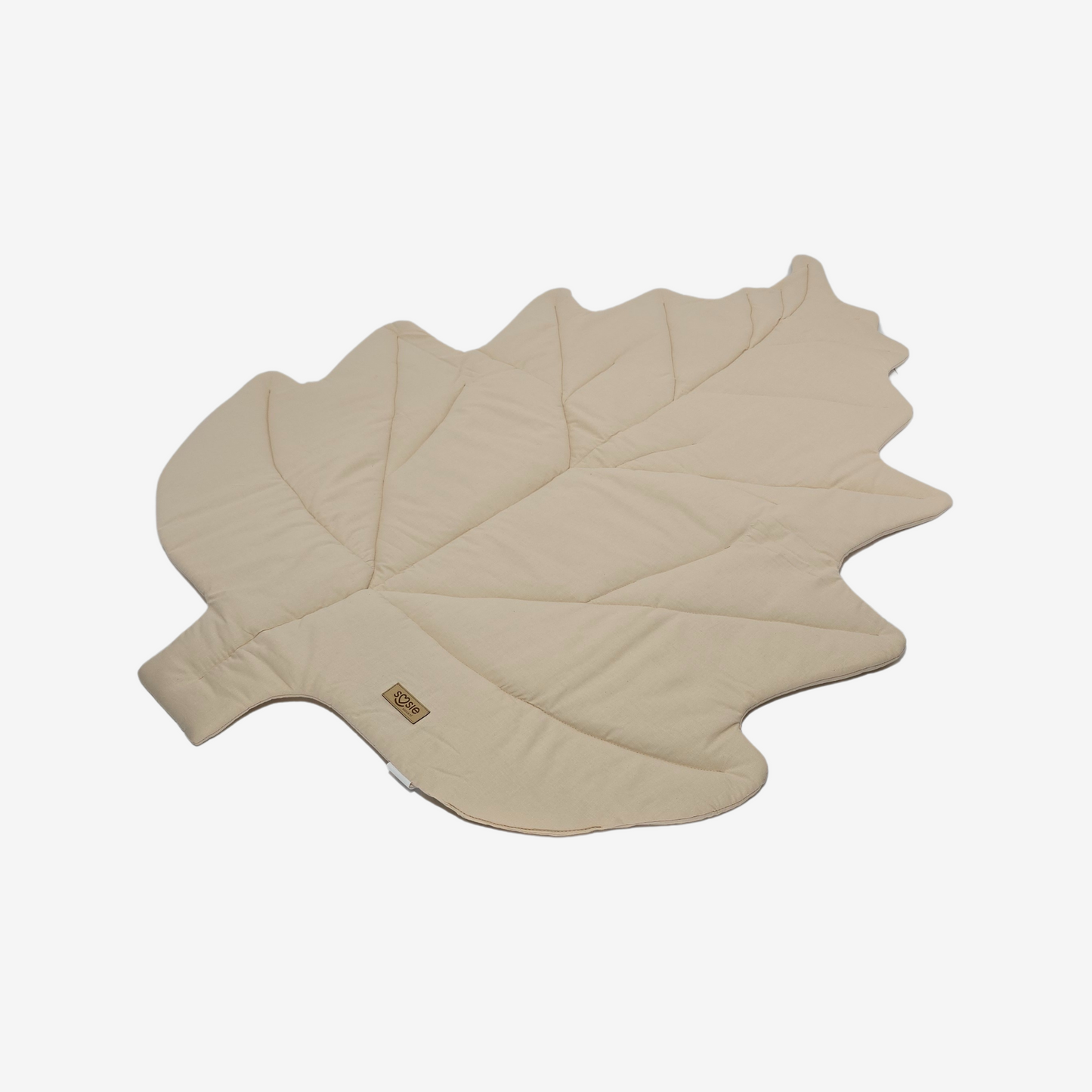 Soosie Speelmat voor Baby's in Bladvorm – Katoenen Activiteitenmat 87x117 cm – Zandkleurig – Zachte Babymat voor Buiklig en Spel