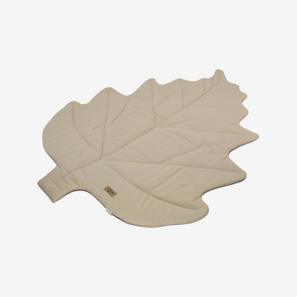 Soosie Speelmat voor Baby's in Bladvorm – Katoenen Activiteitenmat 87x117 cm – Zandkleurig – Zachte Babymat voor Buiklig en Spel