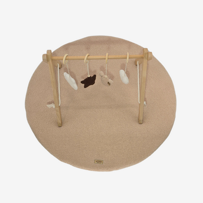 Soosie Teddy Boucle Speelmat ø100 cm – Luxe Baby Speelkleed – Rond – Zachte Activiteitenmat voor Baby's – Beige/Bruin