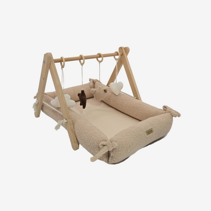 Soosie - Babynestje – Teddy Bounce + Beige Katoen - Speelmat