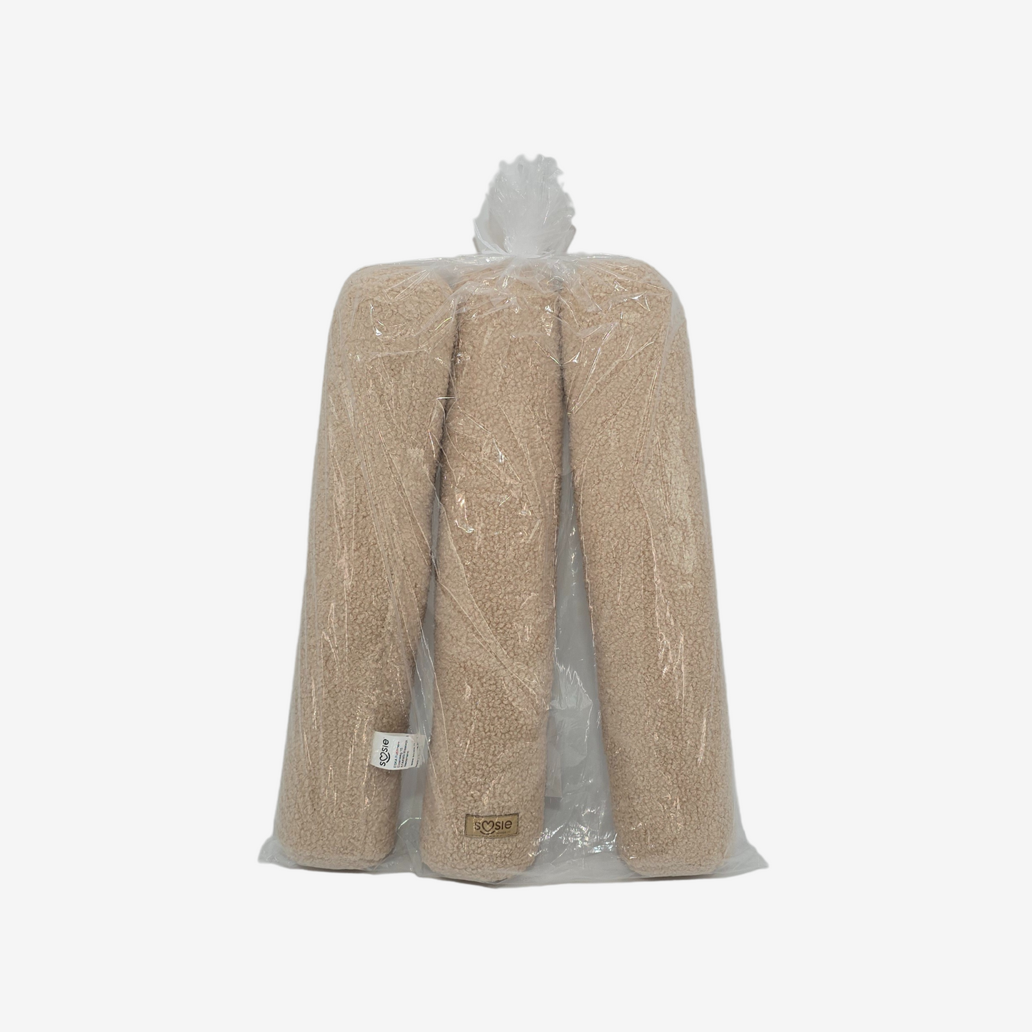 Soosie - 3 delige Bedbumper - Bedomrander - Ø 9×50 cm – Teddy Bounce Beige/Bruin - OEKO-TEX - Bescherming Ledikant Baby