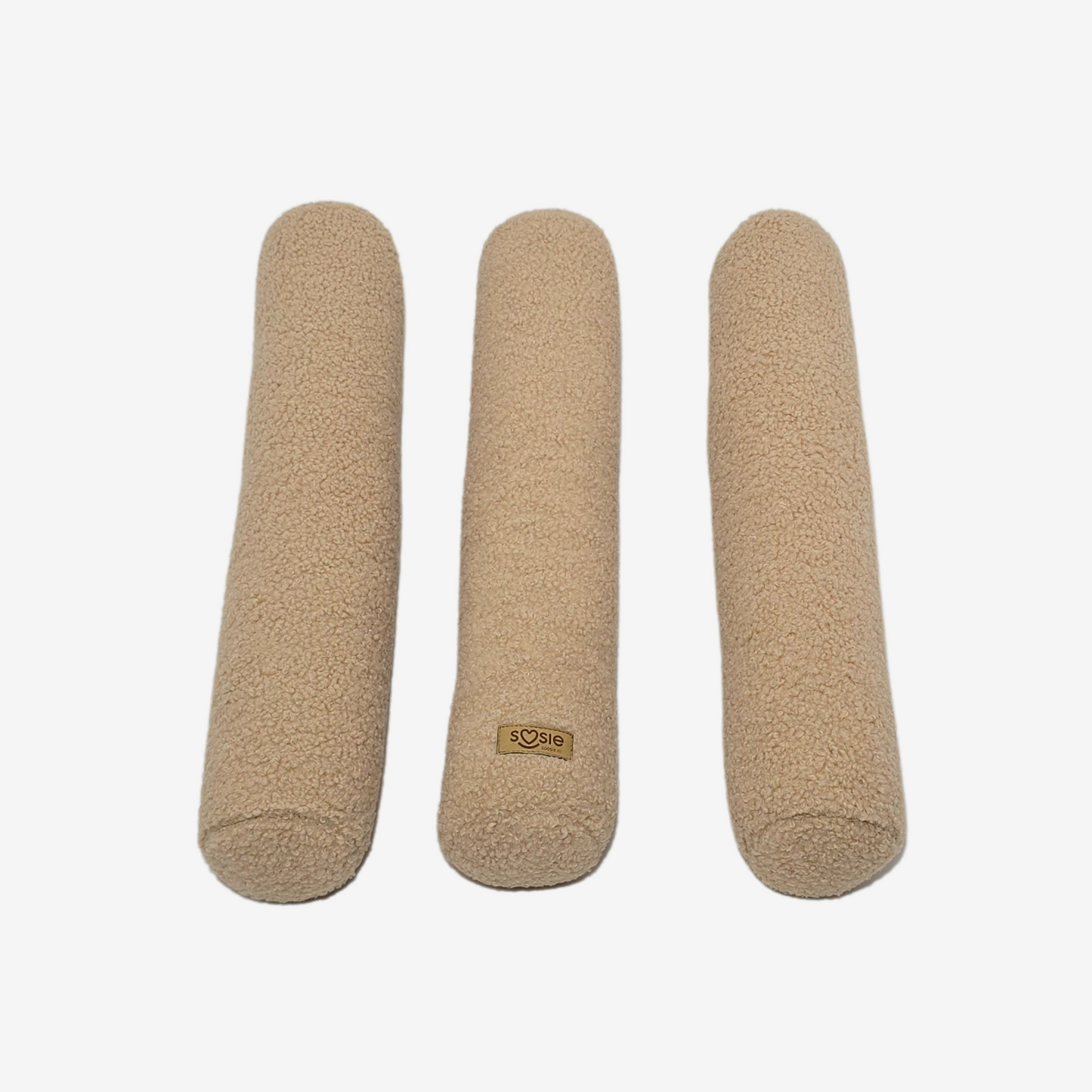 Soosie - 3 delige Bedbumper - Bedomrander - Ø 9×50 cm – Teddy Bounce Beige/Bruin - OEKO-TEX - Bescherming Ledikant Baby