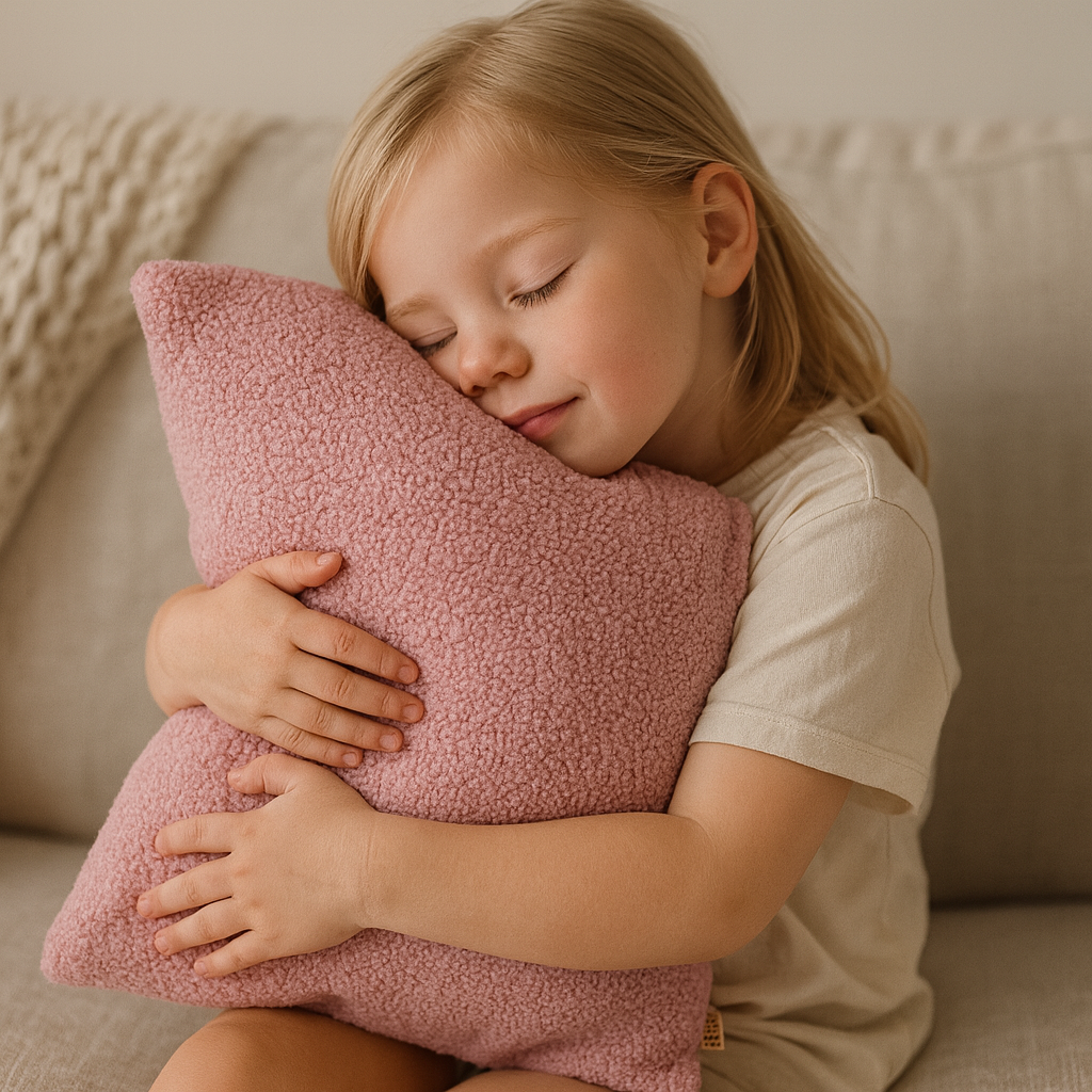 Sierkussen Vierkant – Kussentje - Teddy Bouclé – 40×40 cm – Zacht Roze