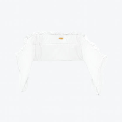 Bedomrander – FRILL Collectie – Wit – 180×32 cm – met sierlijke ruches – ademend katoen – met striklinten