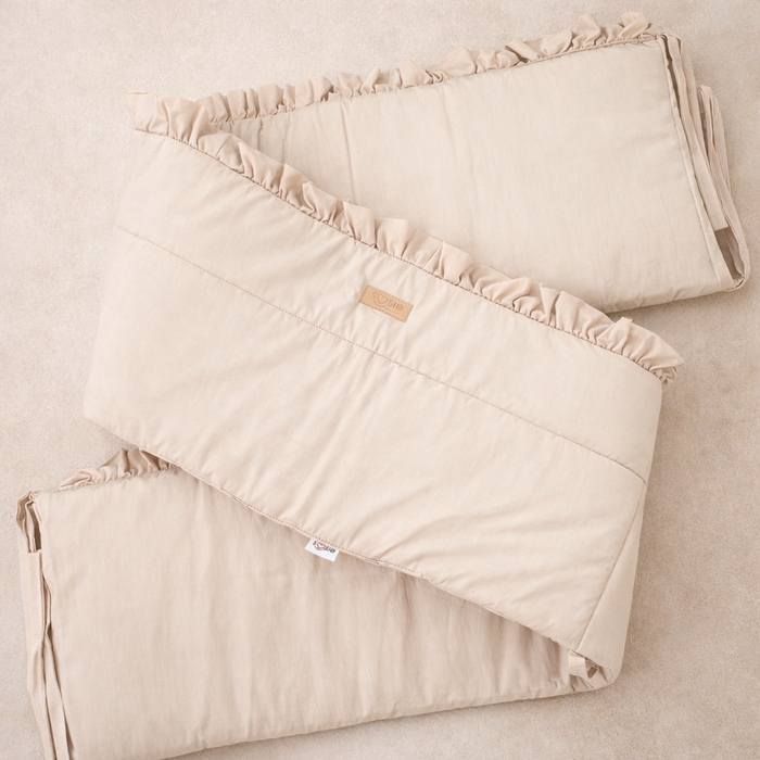 Bedomrander – FRILL Collectie – 180×32 cm – Sierlijke Ruches – Ademend Katoen met Striklinten