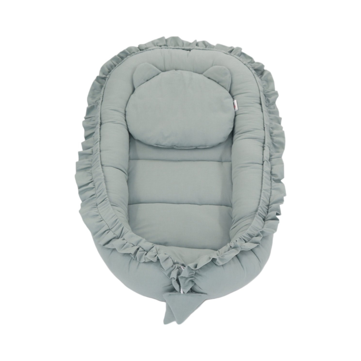 Babynestje - FRILL - Babynest SET met kussen - Groen