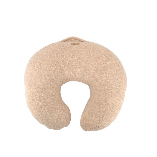 Soosie TEDDY Relaxy voedingskussen 2-in-1 van teddy bouclé, 50 cm, beige, met 2 hoezen