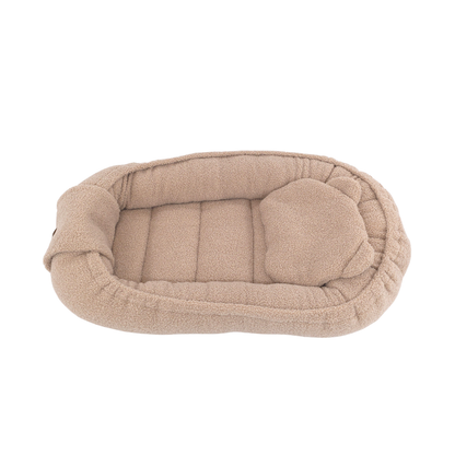 Soosie - Baby Nest - Baby Nest - Soft and Safe - Brown Teddy Cotton 