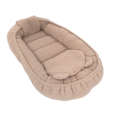 Soosie - Baby Nest - Baby Nest - Soft and Safe - Brown Teddy Cotton 