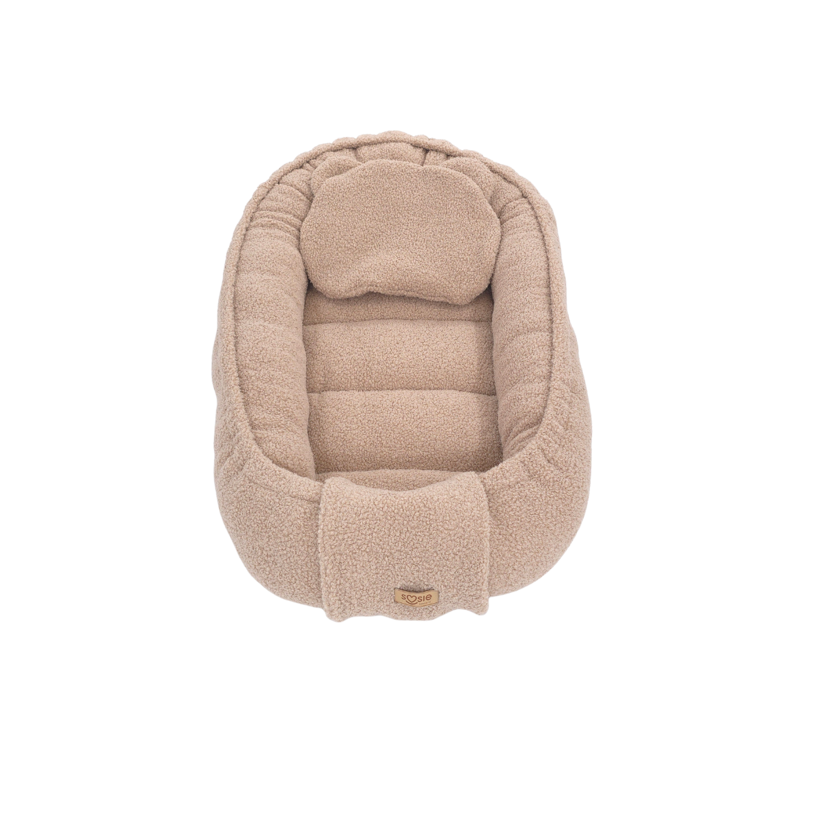 Soosie - Baby Nest - Baby Nest - Soft and Safe - Brown Teddy Cotton 