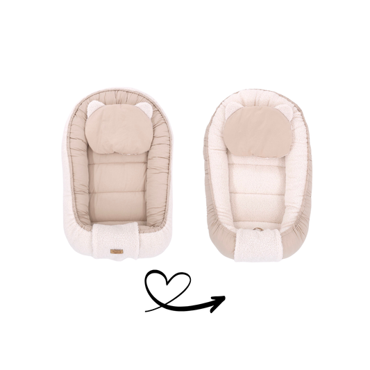 Soosie - Baby Nestje - Babynestje - Zacht en Veilig - Dubbelzijdig Teddy Katoen