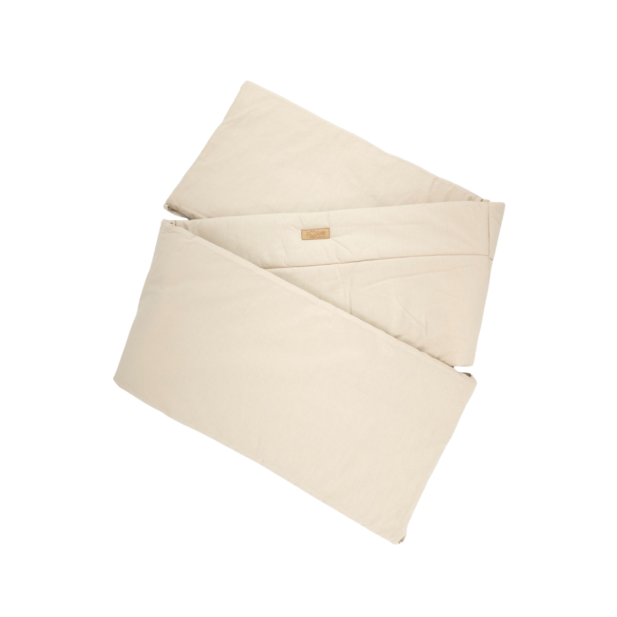 Bedomrander – CLASSIC Collectie – 180×30 cm – Ademend Katoen – Beige – Beschermende Bedbumper met Striklinten