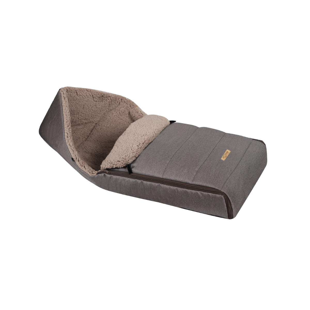 SOOSIE Winter Kinderwagen Voetenzak + Handmof – Bruin Melange & Teddy Bruin – Universeel – Waterproof – 110 cm