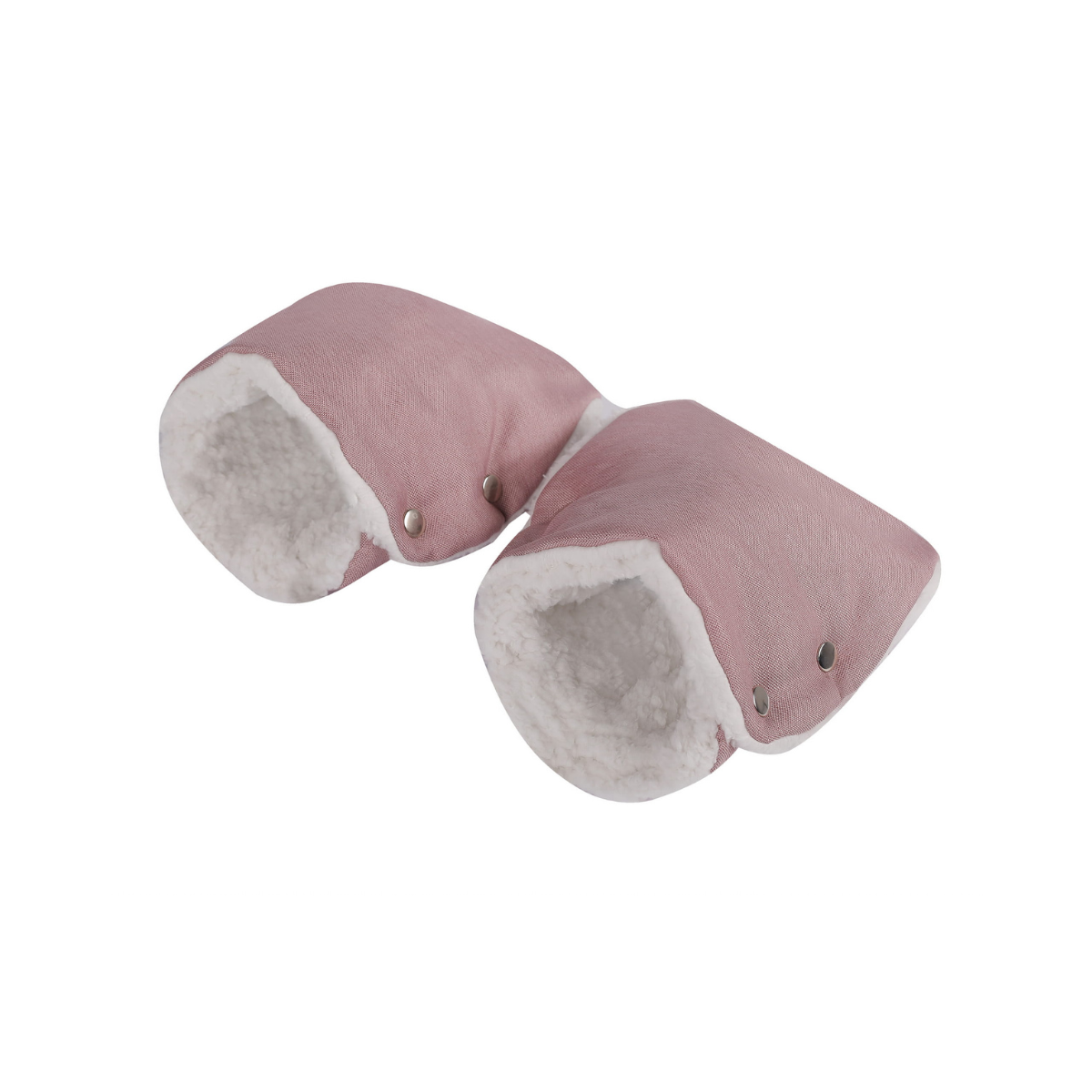 SOOSIE Winter Kinderwagen Voetenzak + Handmof – Roze Melange & Teddy Crème – Universeel – Waterproof – 110 cm