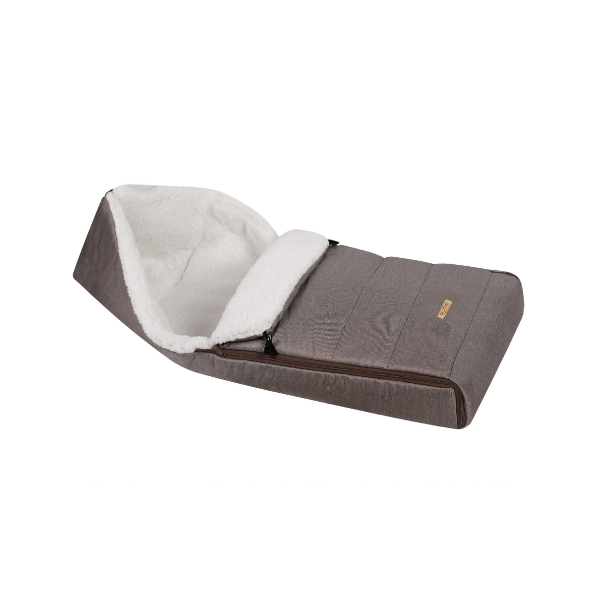 SOOSIE Winter Kinderwagen Voetenzak + Handmof – Bruin Melange & Teddy Crème – Universeel – Waterproof – 110 cm