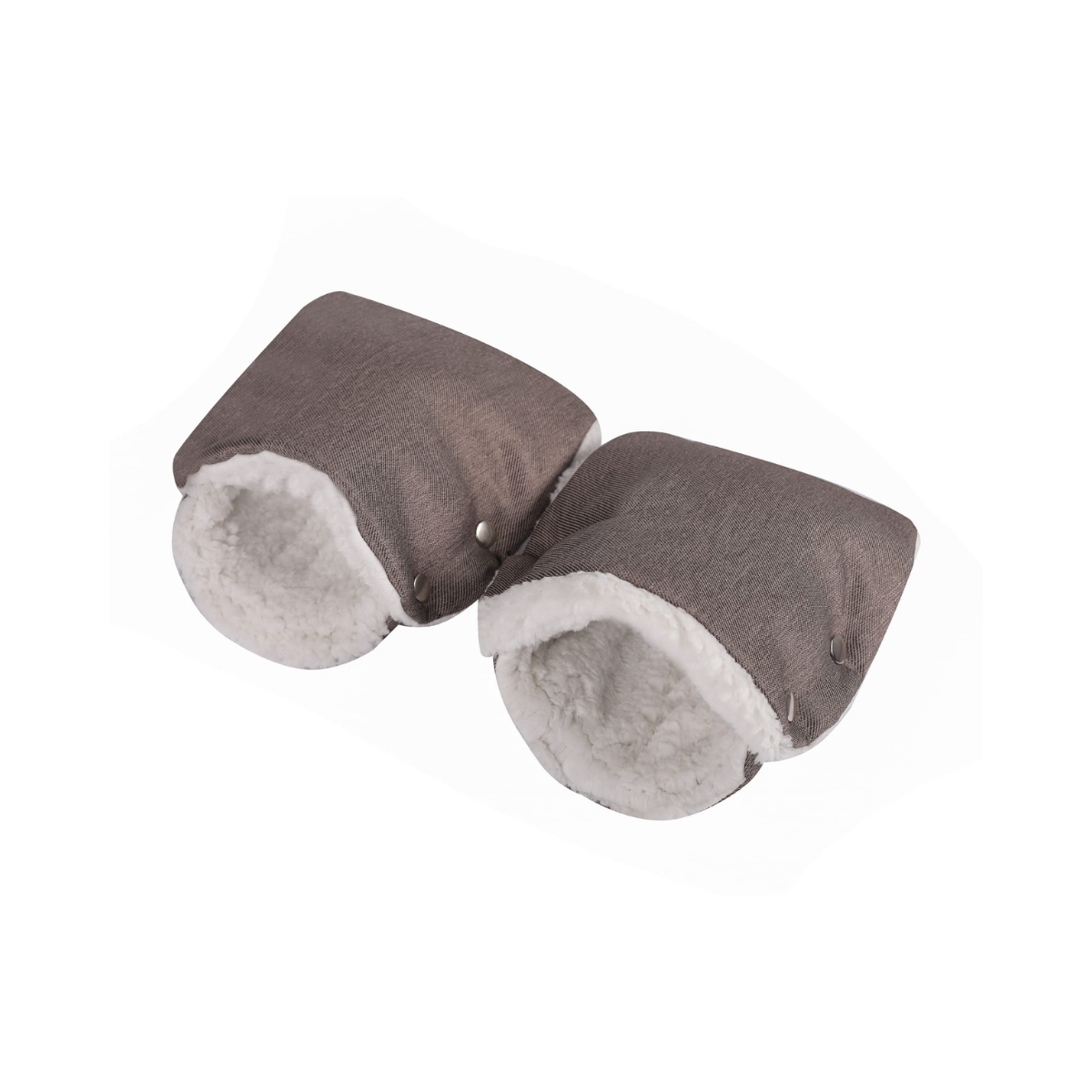 SOOSIE Winter Kinderwagen Voetenzak + Handmof – Bruin Melange & Teddy Crème – Universeel – Waterproof – 110 cm