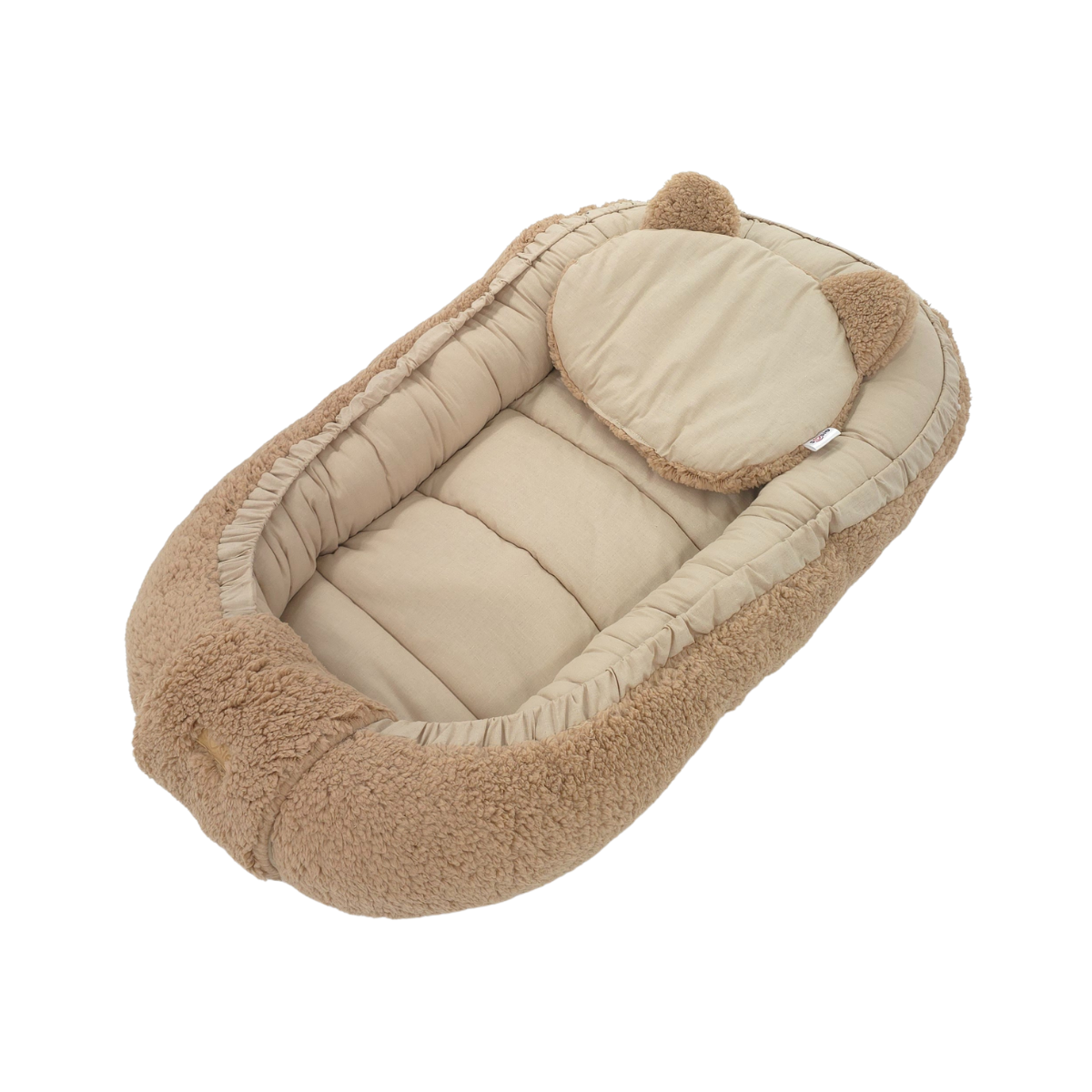 Soosie - Baby Nestje - Babynestje - Zacht en Veilig - Bruin Teddy Katoen en Bruin Katoen