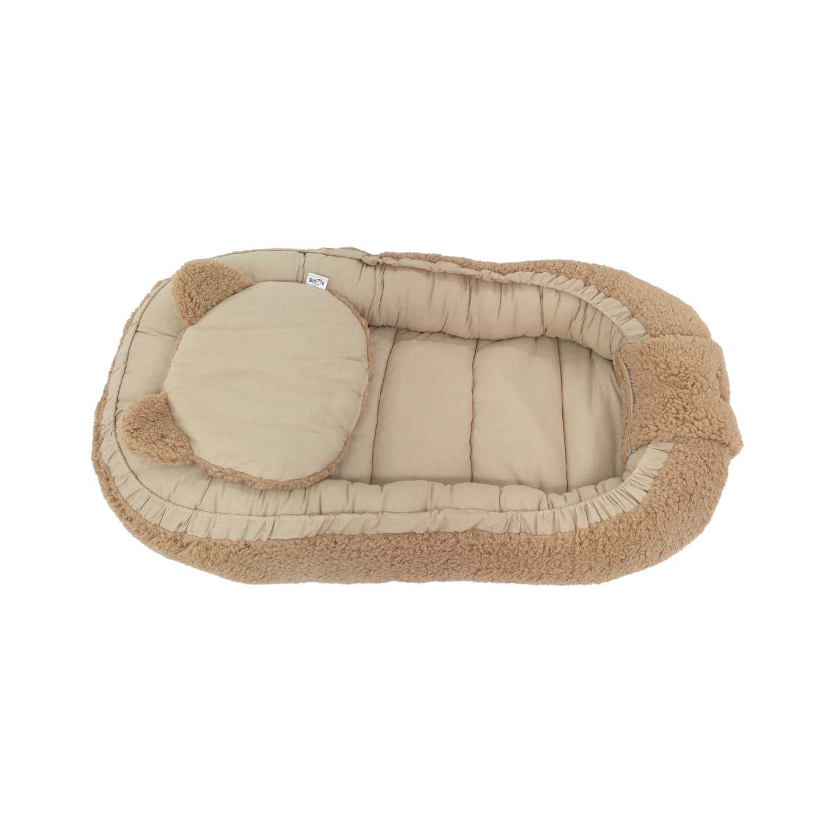 Soosie - Baby Nestje - Babynestje - Zacht en Veilig - Bruin Teddy Katoen en Bruin Katoen