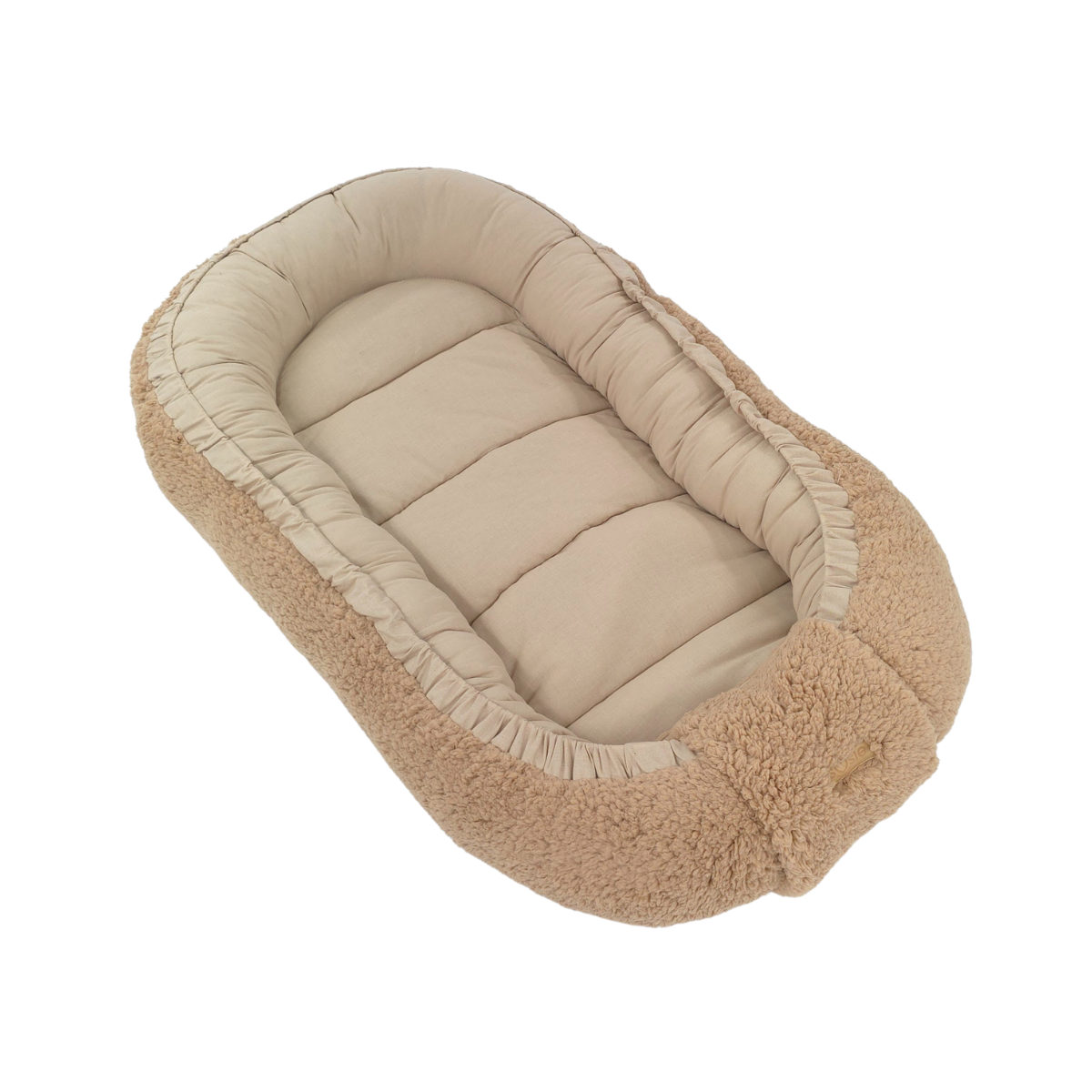 Soosie - Baby Nestje - Babynestje - Zacht en Veilig - Bruin Teddy Katoen en Bruin Katoen