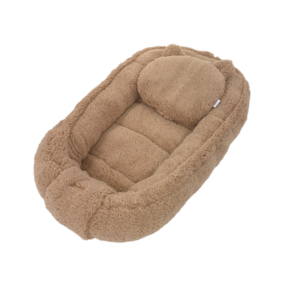 Soosie - Baby Nestje - Babynestje - Zacht en Veilig - Bruin Teddy Katoen