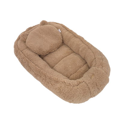 Soosie - Baby Nestje - Babynestje - Zacht en Veilig - Bruin Teddy Katoen