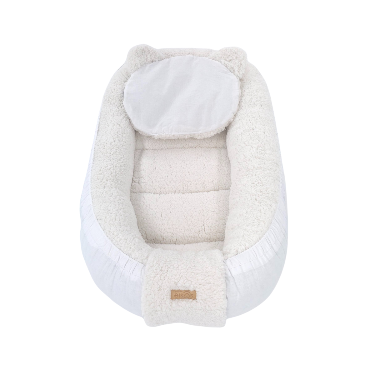 Soosie - Baby Nestje - Babynestje - Zacht en Veilig - Teddy Katoen en Witte Katoen