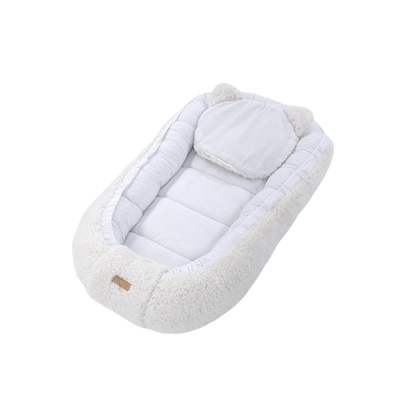 Soosie - Baby Nestje - Babynestje - Zacht en Veilig - Teddy Katoen en Witte Katoen