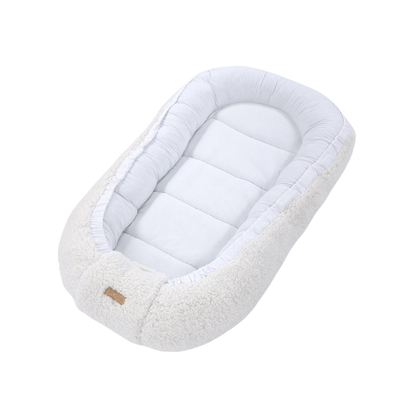 Soosie - Baby Nestje - Babynestje - Zacht en Veilig - Teddy Katoen en Witte Katoen