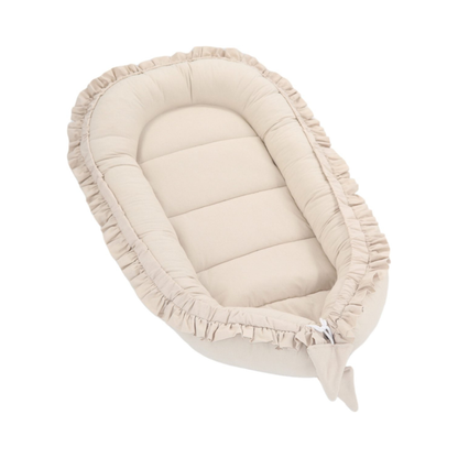 Babynestje - FRILL - Babynest SET met kussen - Beige