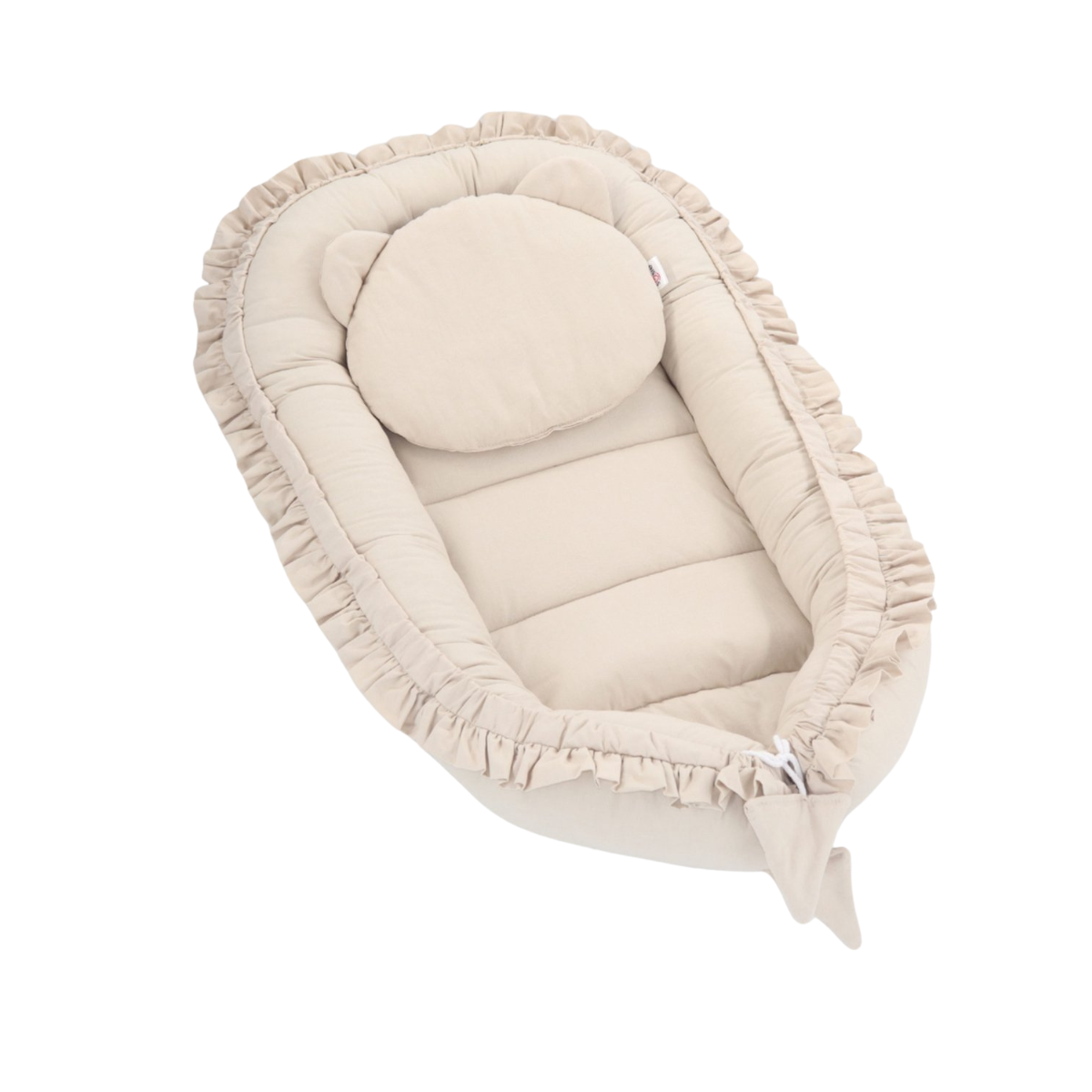 Babynestje - FRILL - Babynest SET met kussen - Beige