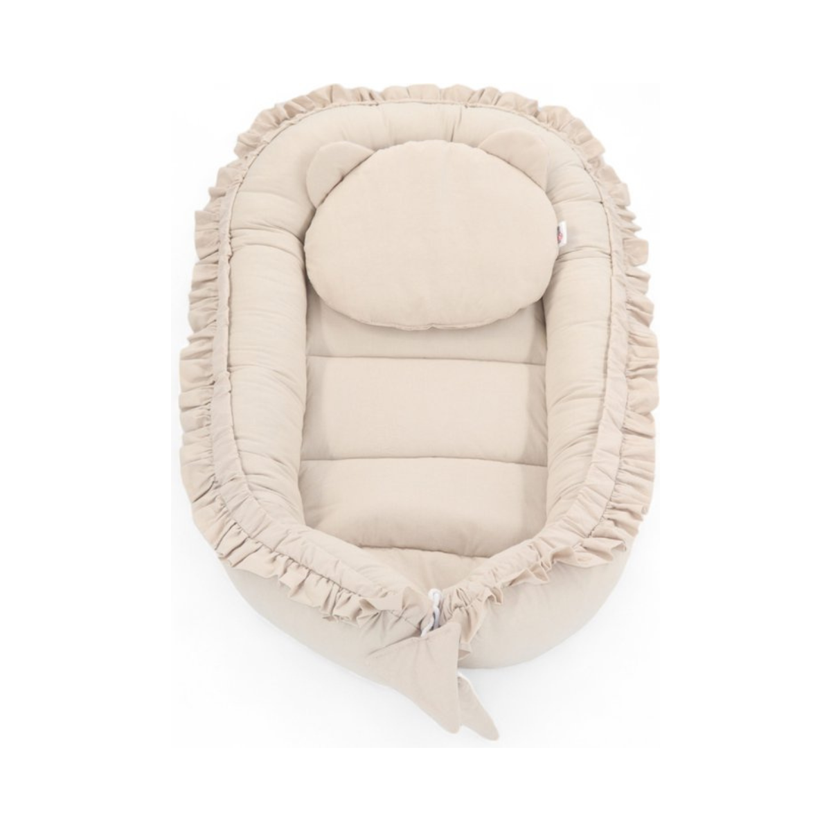 Babynestje - FRILL - Babynest SET met kussen - Beige