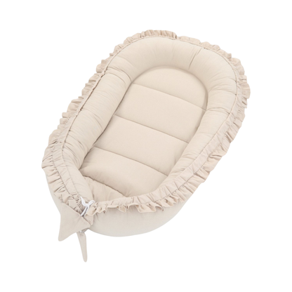 Babynestje - FRILL - Babynest SET met kussen - Beige