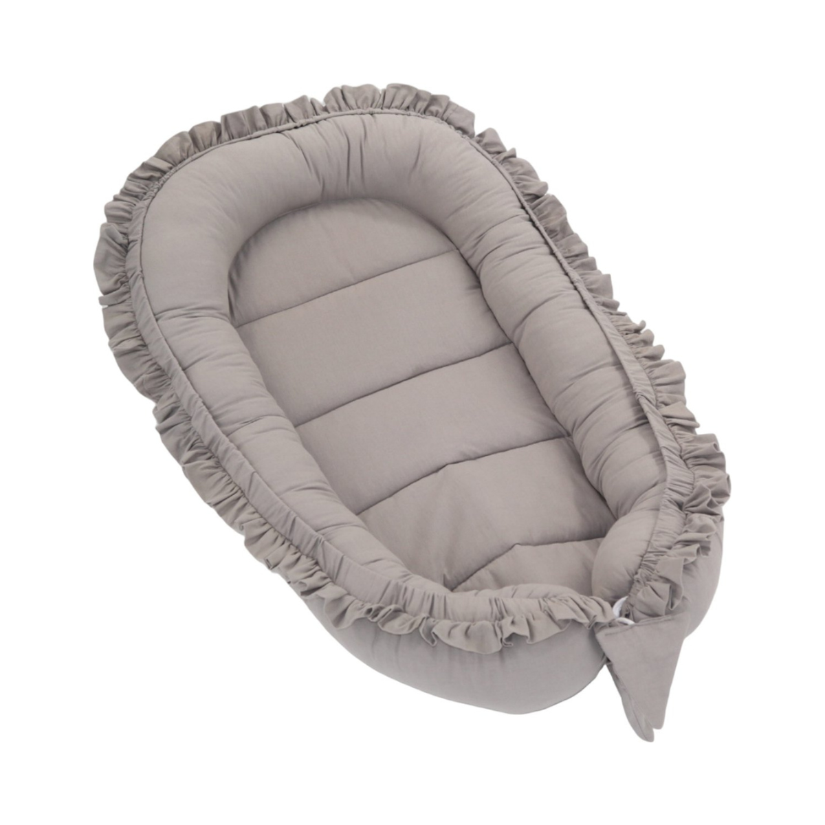 Babynestje - FRILL - Babynest SET met kussen - Grijs