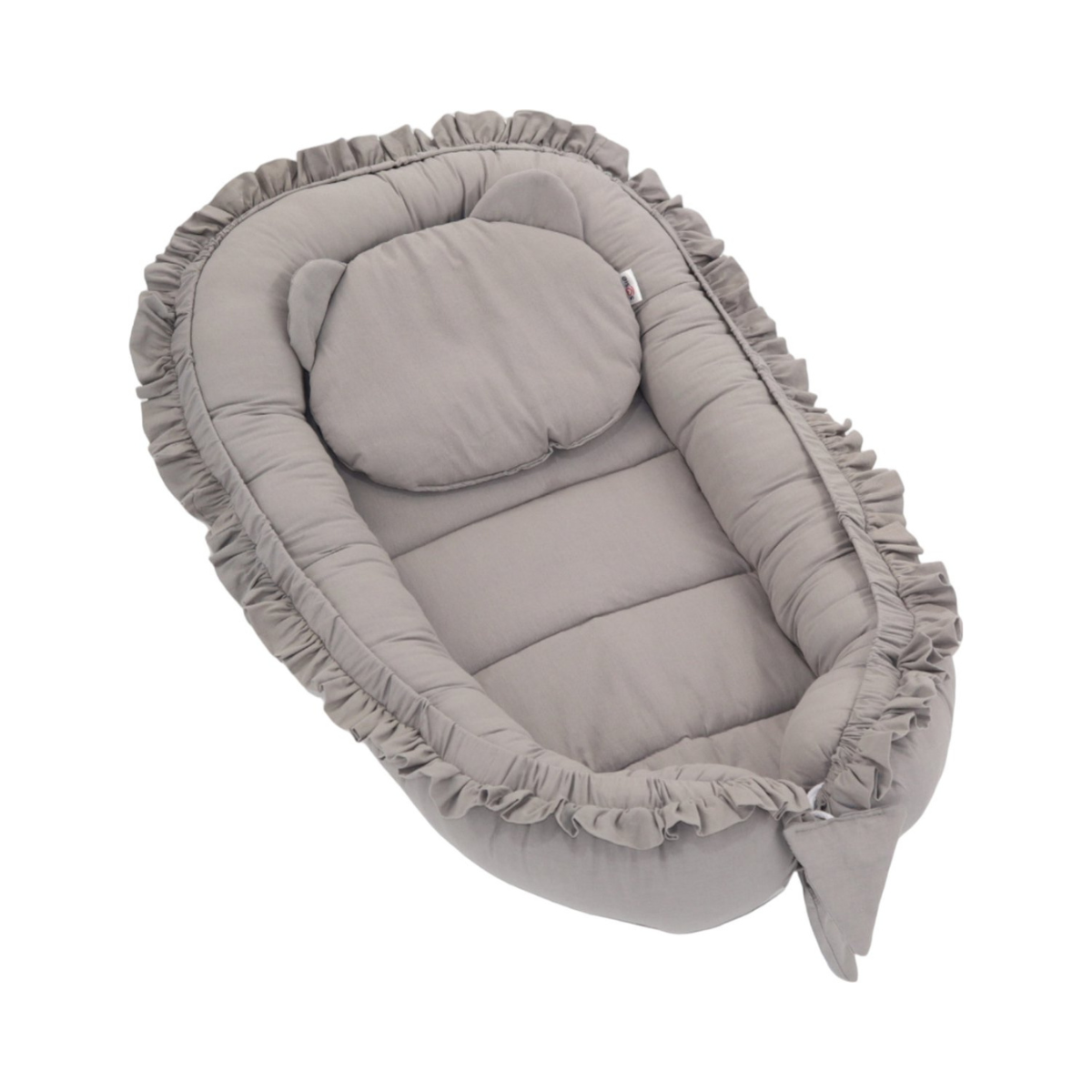 Babynestje - FRILL - Babynest SET met kussen - Grijs