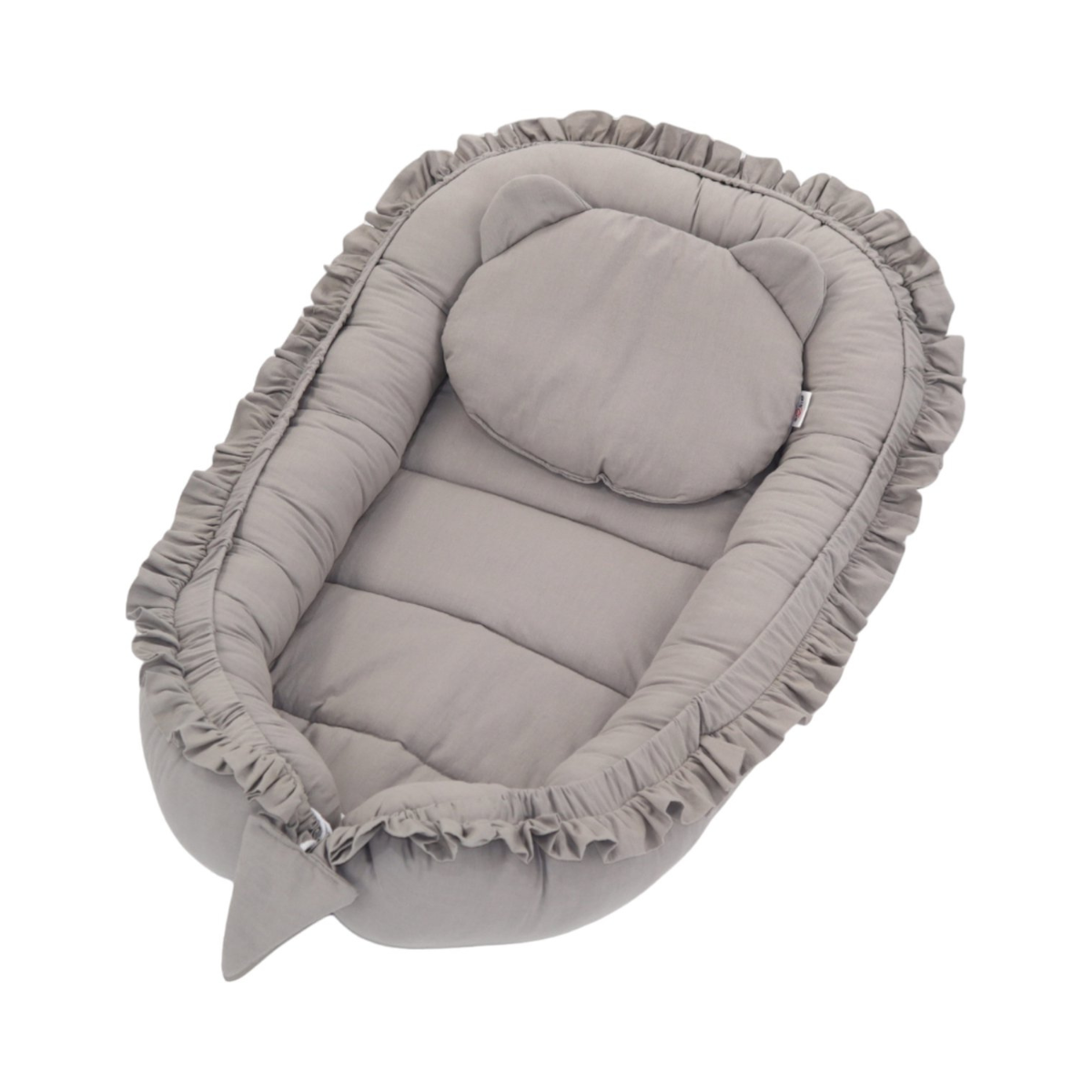 Babynestje - FRILL - Babynest SET met kussen - Grijs